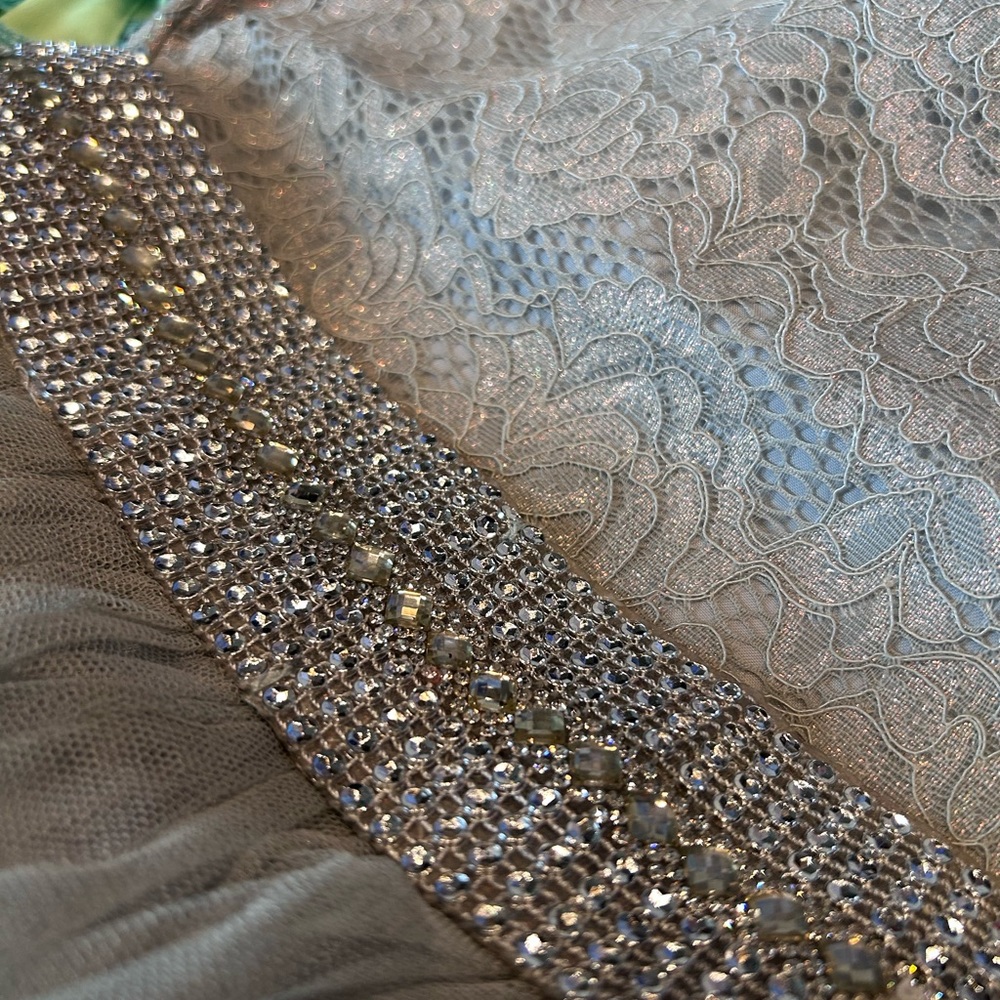 Lot of Formal Dresses  size 10 - Aqua, Gray, Black, and light pink metallic - Picture 6 of 6